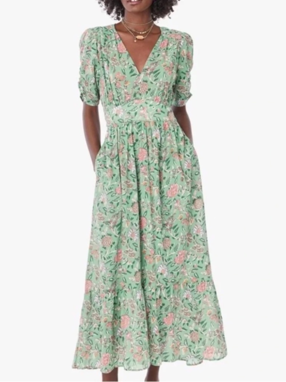 Xirena Green Jade Camelia Dress - Medium